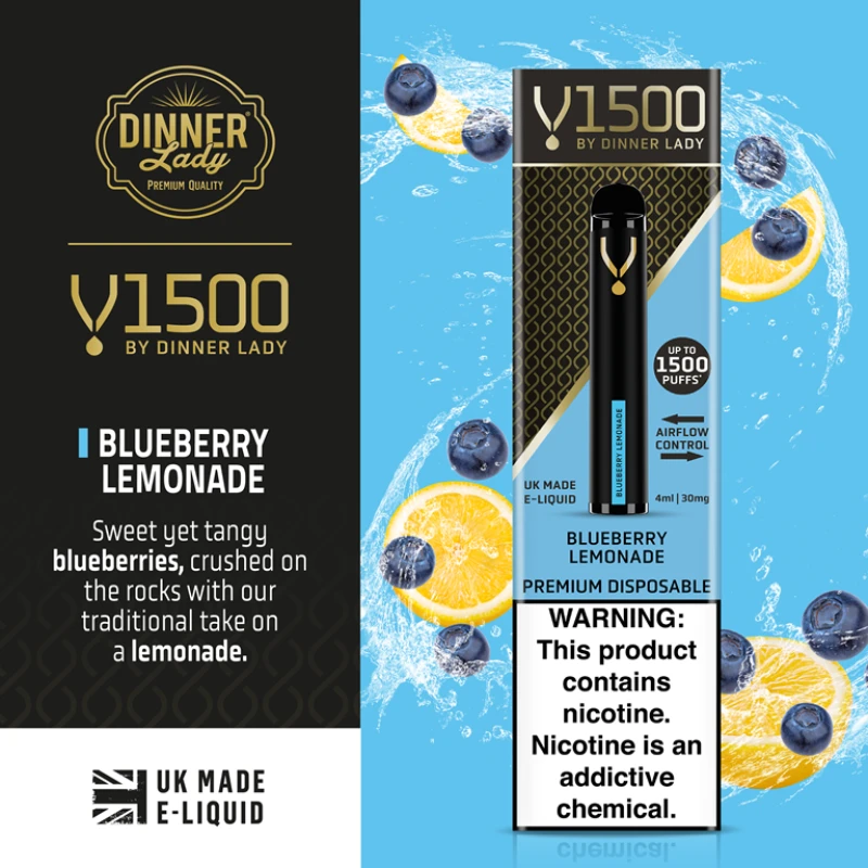 DINNER LADY V1500 DISPOSABLE - BLUEBERRY LEMONADE